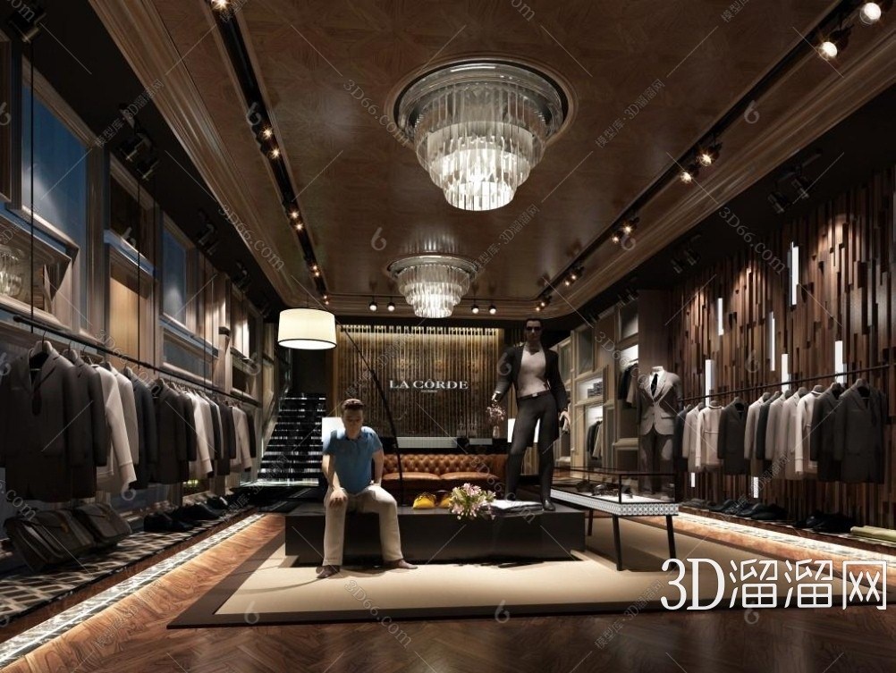 现代商场服装店3d模型下载