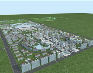 现代城市规划3d模型下载