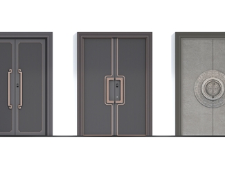 新中式会议室双开门