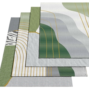 现代 方形地毯 绿色清新地毯