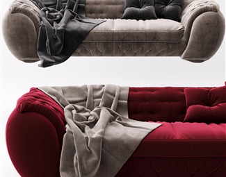 现代客厅双人沙发