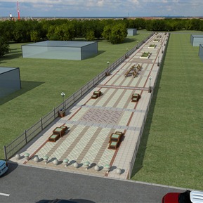 现代 鸟瞰图 景观大道步行街