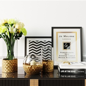 现代 花瓶 电镀金箔花瓶