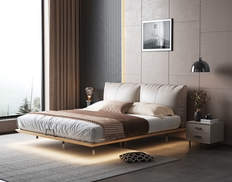 现代卧室双人床