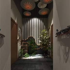 新中式 过道 餐厅走廊