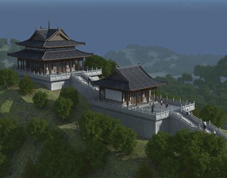 中式 古建 大雄宝殿