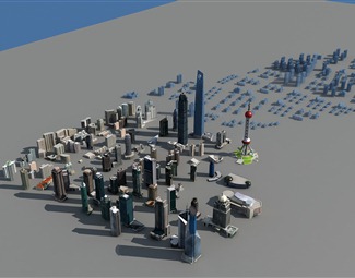 现代 鸟瞰图 外滩配楼