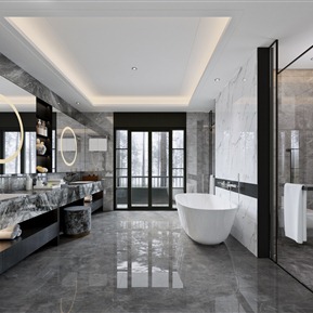 现代 卫生间 别墅卫生间