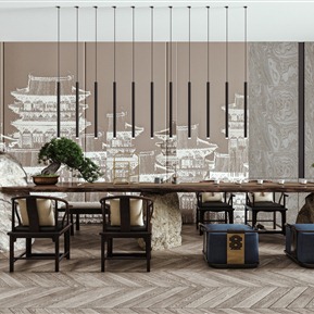 新中式 茶桌椅 泡茶桌椅