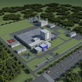 现代 厂房 厂区鸟瞰