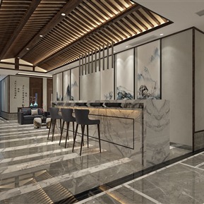 新中式 前台 接待台