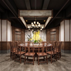 中式 包间 大包间