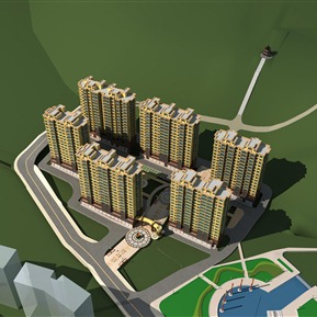 欧式 住宅区 住宅鸟瞰