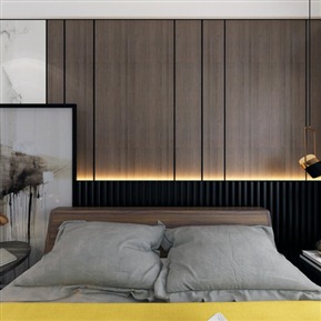 现代 卧室 卧室全景