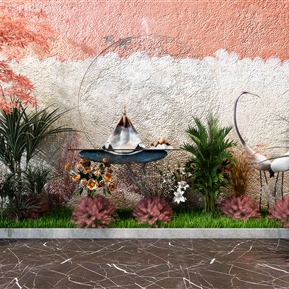 现代 景观小品 景观 绿植