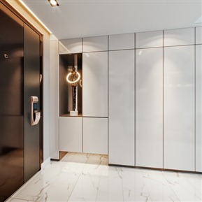 现代 厨房 厨房门厅全景