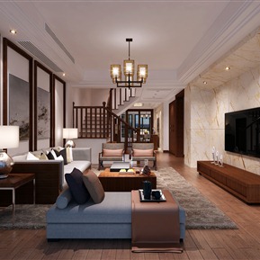 新中式 客厅 客餐厅