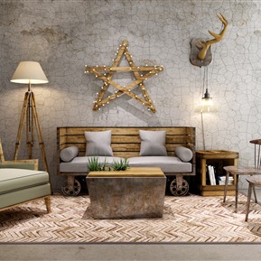 工业LOFT 沙发茶几组合  沙发组合