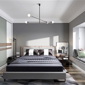 现代 卧室 主卧室