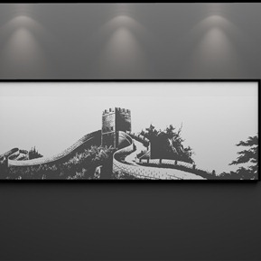 新中式 建筑画 长城装饰画