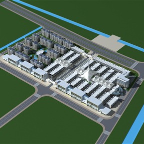 现代 鸟瞰图 商业小区住宅楼鸟瞰