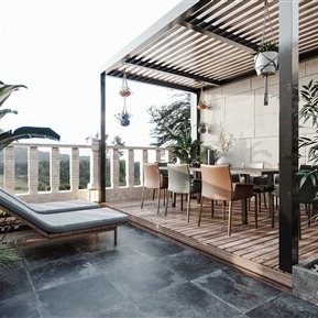 现代 花园 别墅露台花园