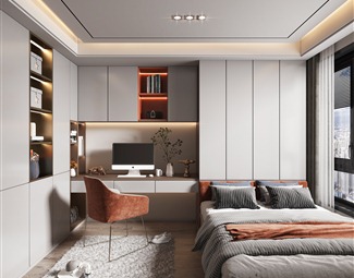 【现代榻榻米卧室3d模型】_卧室书房_家装_免费3d模型库下载_3d溜溜网
