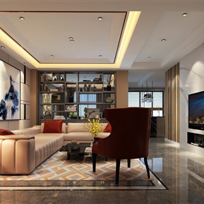 现代 客厅 客餐厅