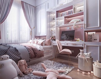 轻奢 榻榻米卧室 榻榻米女孩房