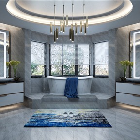 现代 卫生间 起居室 主卫