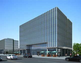 现代玻璃幕墙办公楼