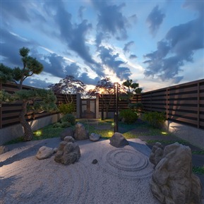 新中式 花园 花园景观