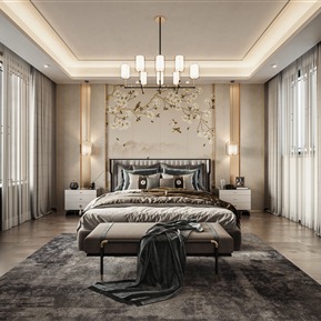 新中式 卧室 主卧室