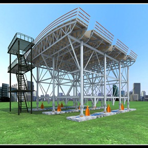 现代 钢架 钢架结构外景图