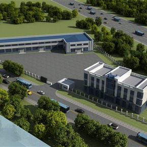 现代 鸟瞰图 学校办公楼半鸟瞰