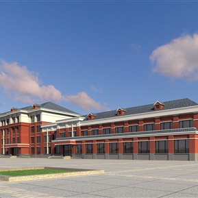 欧式 办公楼 小学学校教学楼