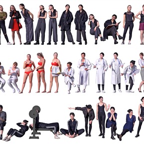 现代 多人 站姿人物女人女孩美女人物