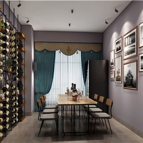 工业LOFT 品酒区 铁艺红酒架