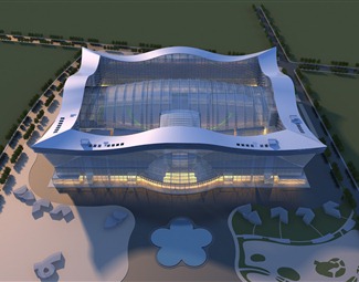 现代 鸟瞰图 全球最大单体建筑成都新天府广场