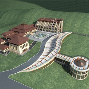 欧式 会所建筑 生态建筑会所温泉中心酒店