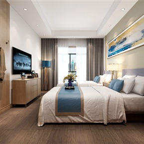 现代 客房 宾馆酒店房间