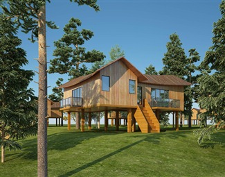 现代木结构房子