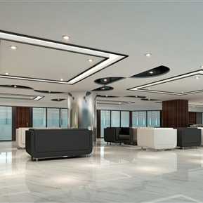 现代 公共办公区 接待办公区