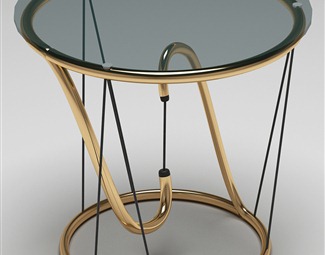 现代圆形玻璃桌