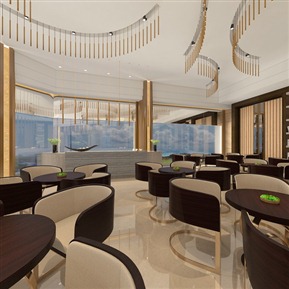 现代 售楼处 房地产售楼大厅全景