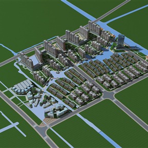 现代 鸟瞰图 商业办公住宅高层楼鸟瞰