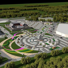 新中式 广场 广场寺庙