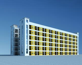 现代宿舍建筑效果图