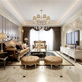 欧式 客厅 客餐厅