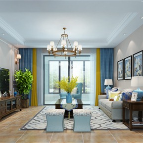 美式 客厅 客餐厅